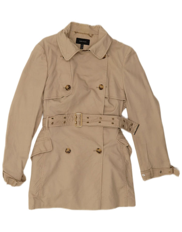 Karen Millen Trench-Coat Femme UK 10 Petit Coton Beige