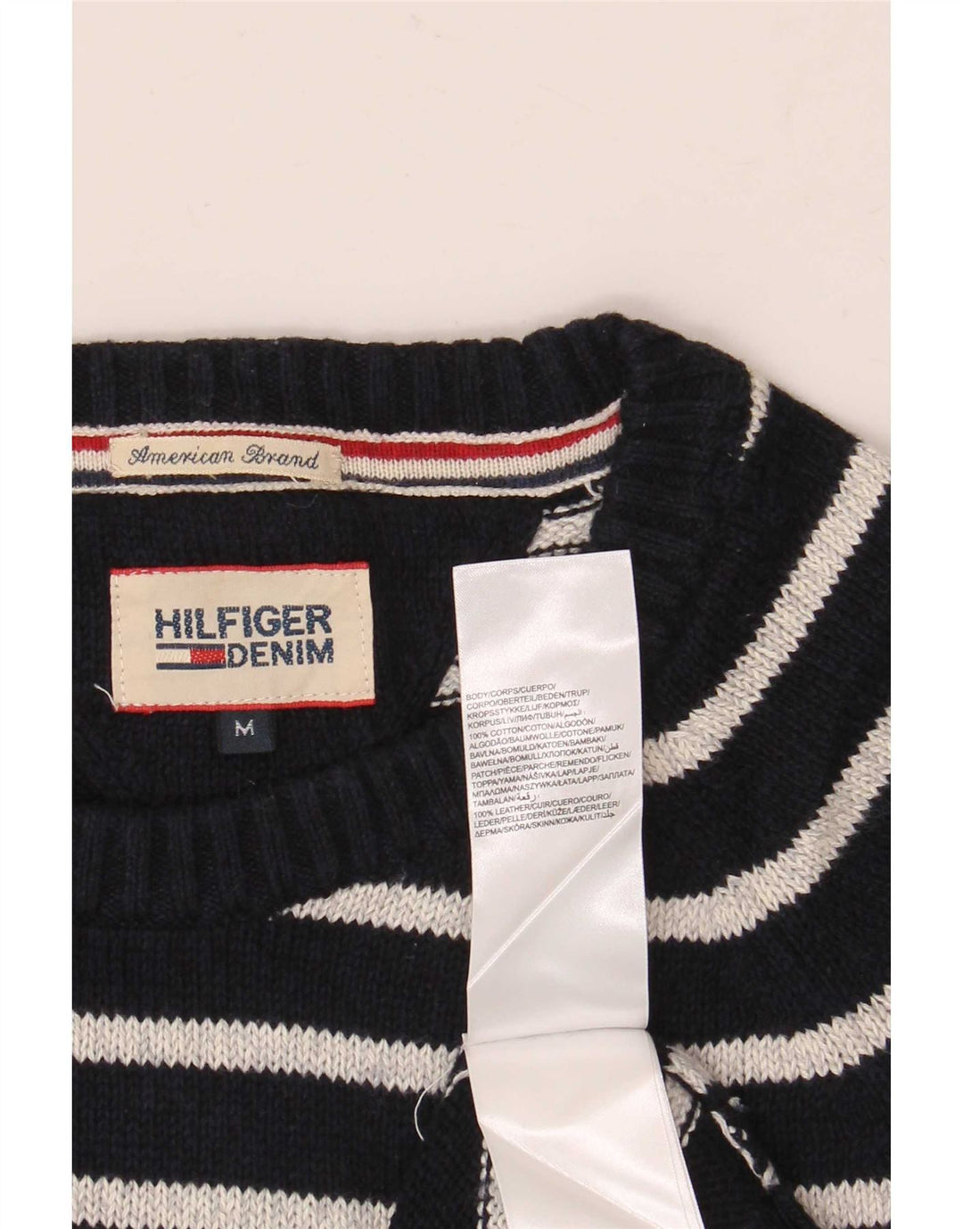 Tommy Hilfiger Pull à col rond pour homme Bleu marine rayé