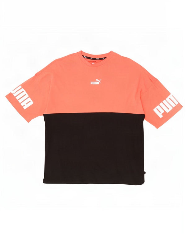 Puma T-shirt graphique pour hommes, grand, en coton color block, noir