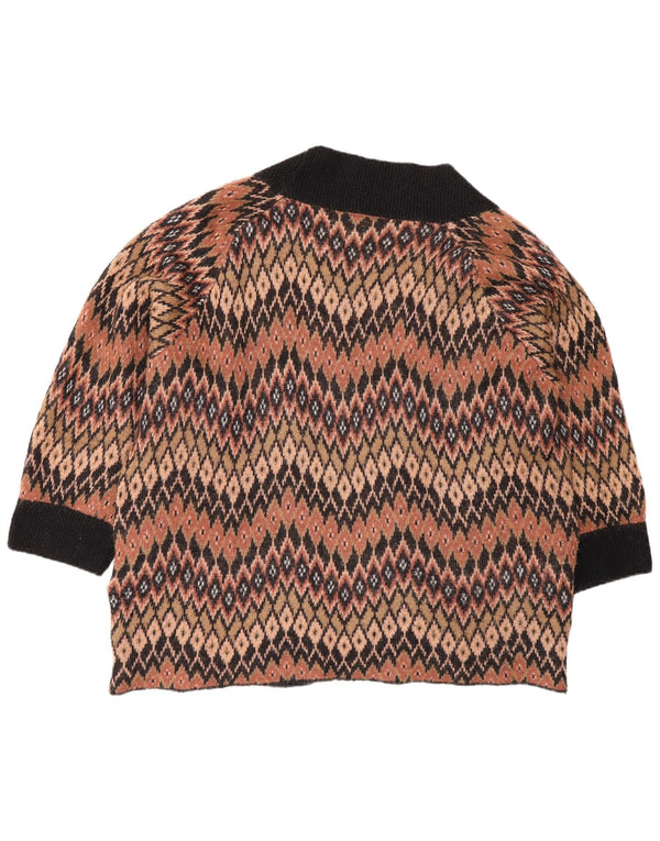 Topshop Cardigan ouvert surdimensionné pour femme UK 12 Marron moyen géométrique