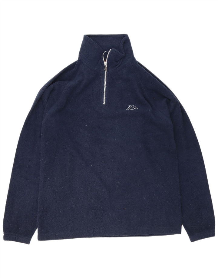 Kappa Pull Polaire Col Zippé Homme Bleu Marine Moyen Polyester