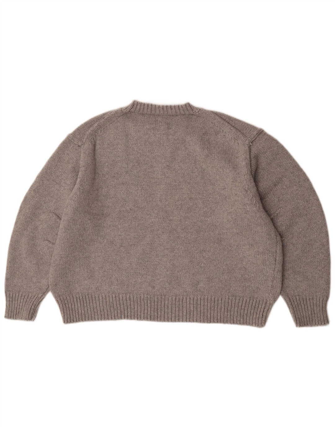 Zara Pull ras du cou pour femme UK 16 Large Gris Polyamide