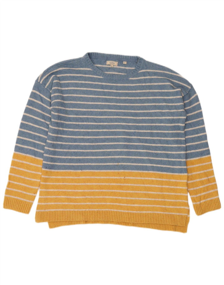 FAT FACE Pull ras du cou pour femme UK 12 Bleu moyen rayé