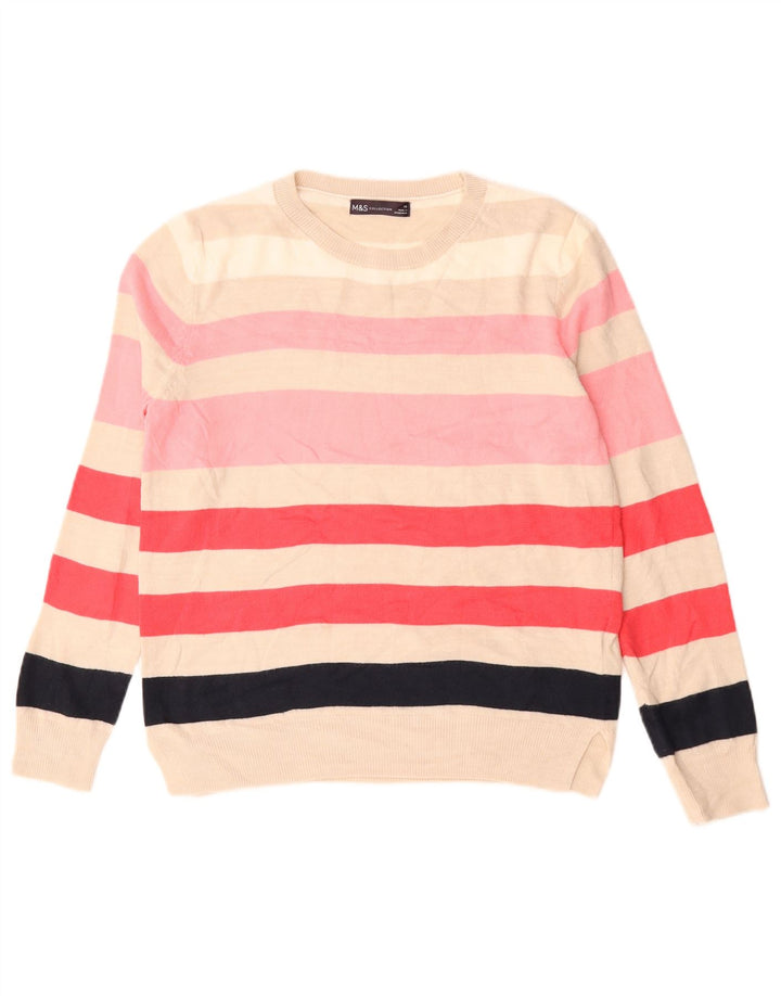 Marks & Spencer Pull ras du cou pour femme UK 10 Small Multicolore