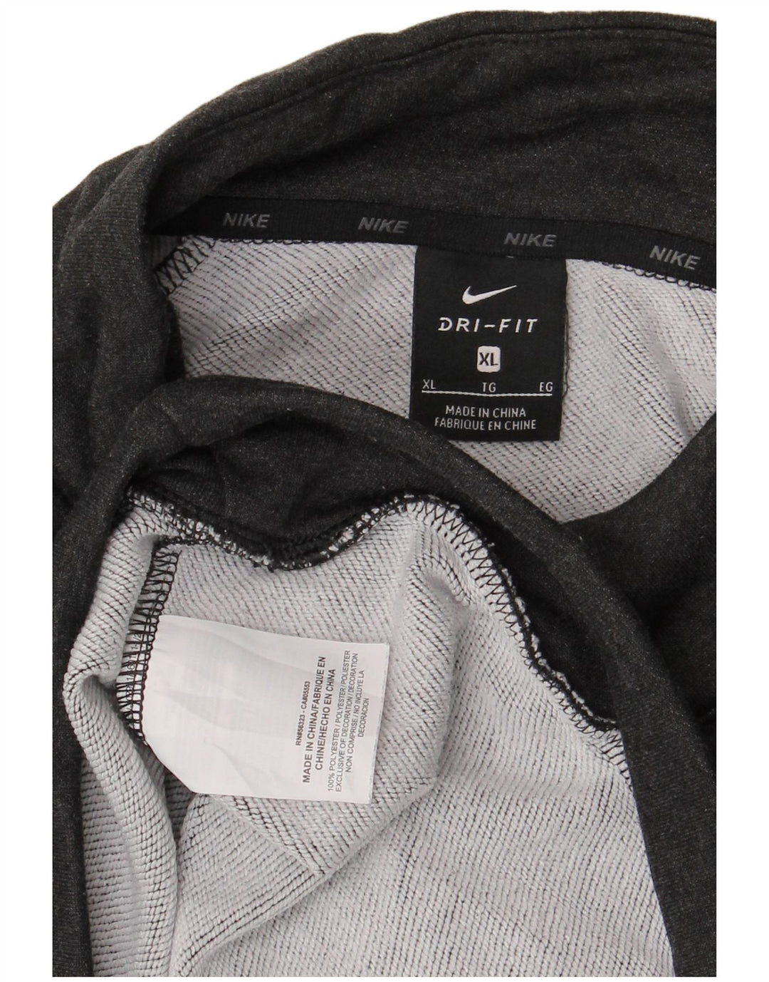 Nike Homme Dri Fit Zip Neck Sweatshirt Jumper XL Gris Polyester