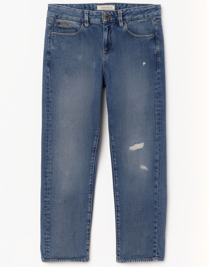 Jeans droits délavés pour femmes G-Star W24 L30 Bleu Coton