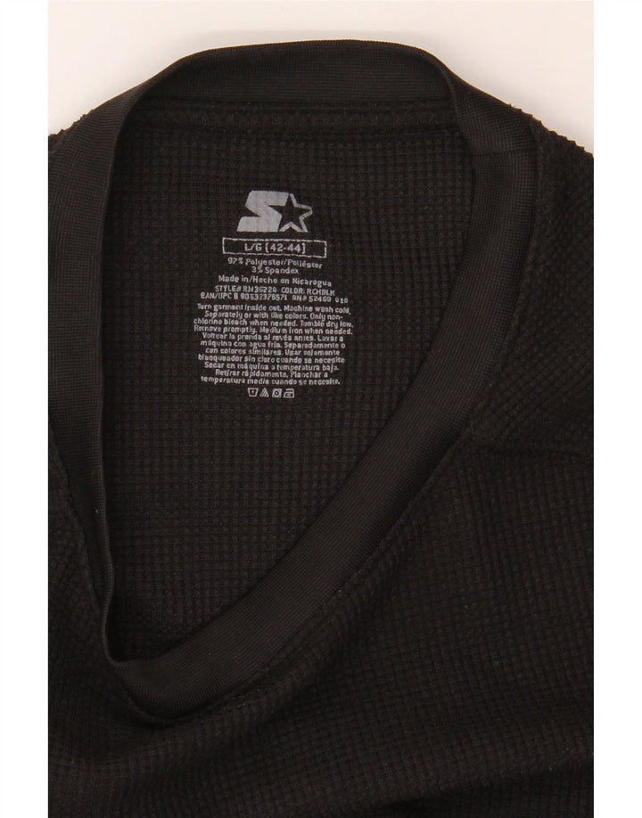 STARTER Mens Top Long Sleeve UK 42/44 Large Black Polyester Vintage Starter and Second-Hand Starter from Messina Hembry 