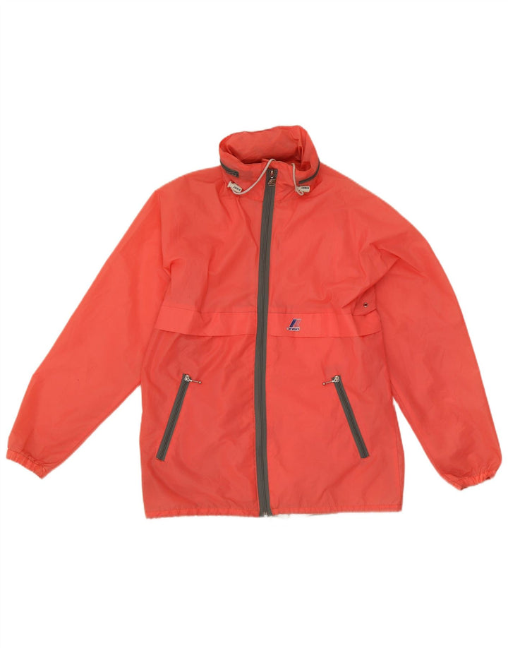 K-Way Veste de pluie à capuche pour femme UK 16 Large Orange