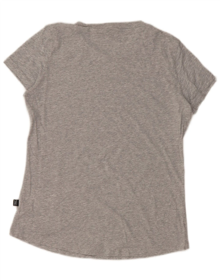 Puma T-Shirt Femme UK 12 Gris Moyen Coton