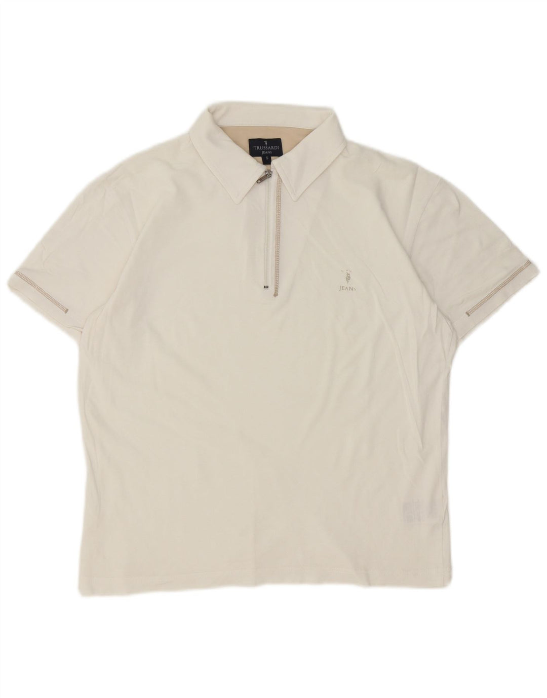 Trussardi Jeans Polo Homme Petit Blanc Coton