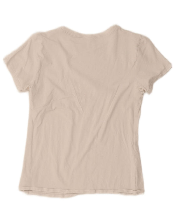 Calvin Klein T-shirt graphique pour femme UK 10 Petit coton blanc