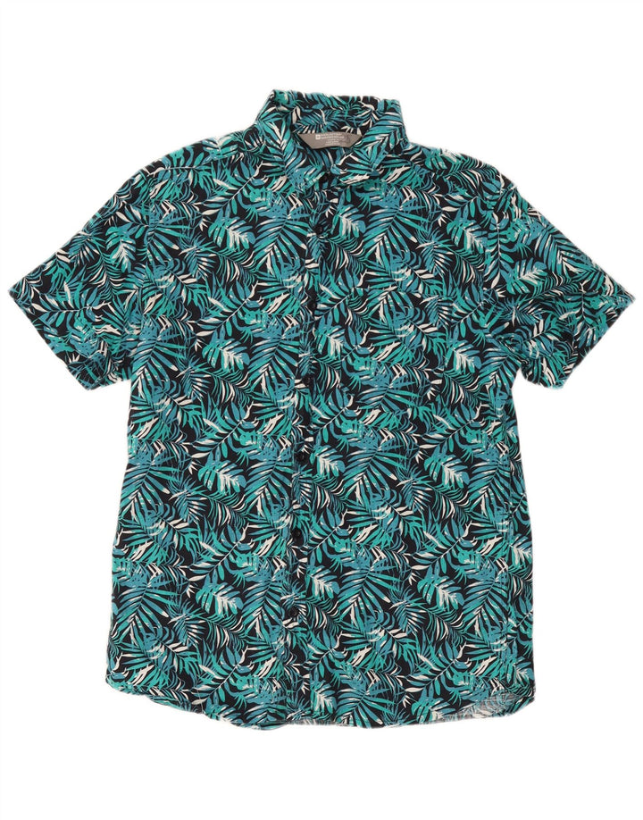 Mountain Warehouse Chemise à manches courtes pour homme Turquoise moyen Floral hawaïen