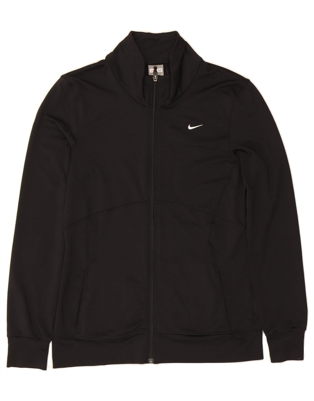 NIKE Womens Tracksuit Top Jacket UK 12/14 Medium Black Polyester Vintage Nike and Second-Hand Nike from Messina Hembry 