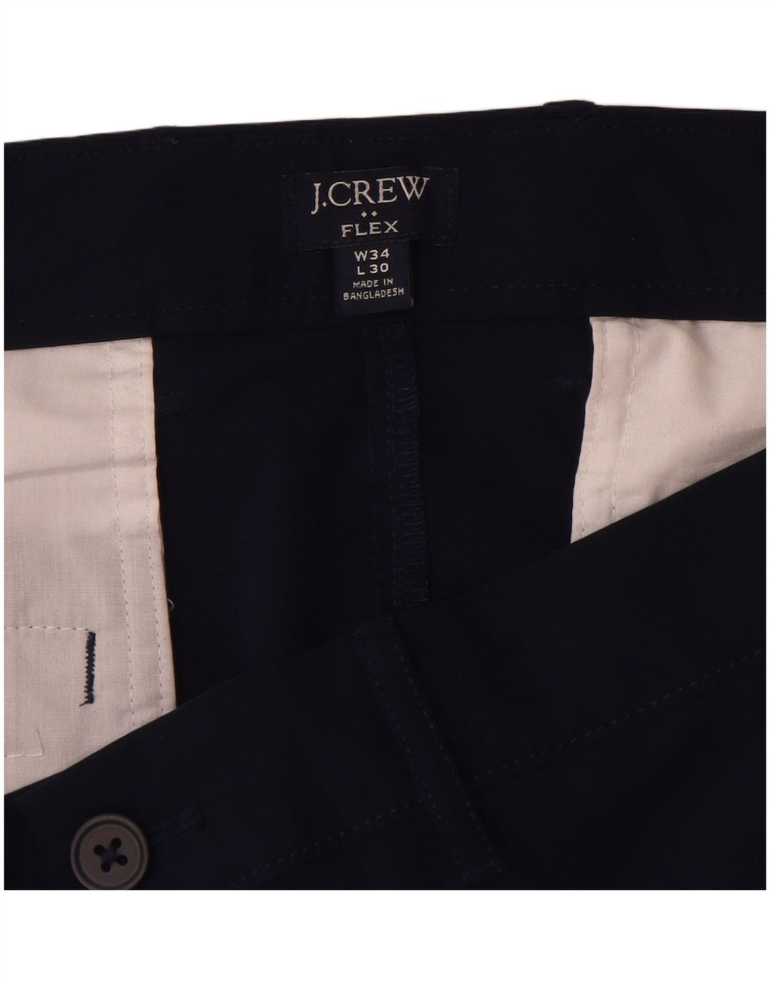 J. Crew Pantalon Chino Slim Flex Homme W34 L30 Bleu Marine Polyester