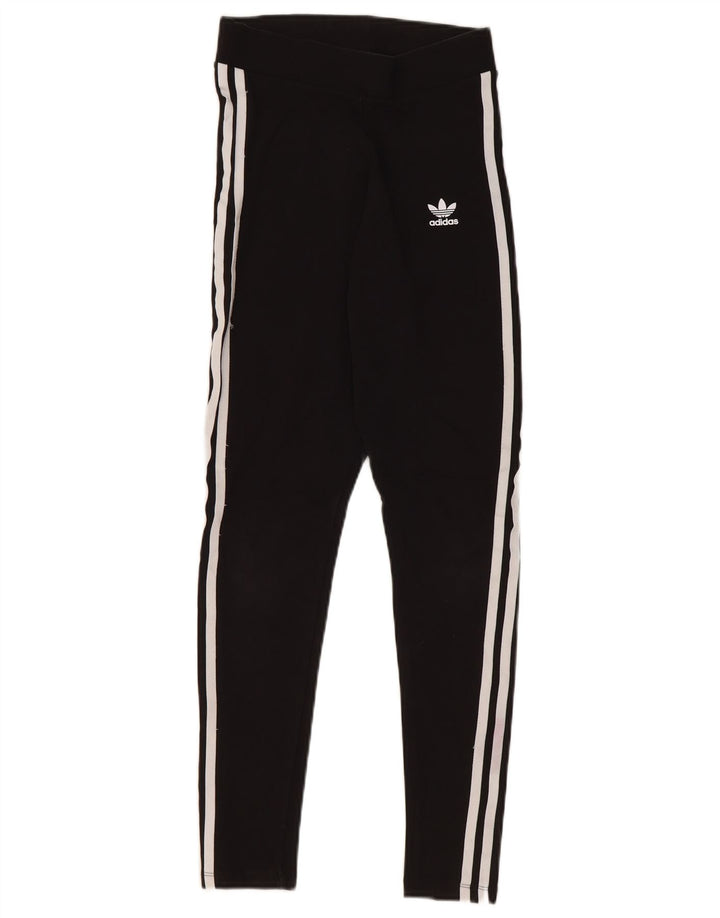 ADIDAS Leggings Femme UK 10 Petit Coton Noir