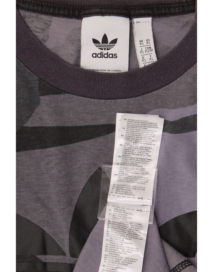 ADIDAS T-shirt graphique pour hommes XS Gris Camouflage Coton