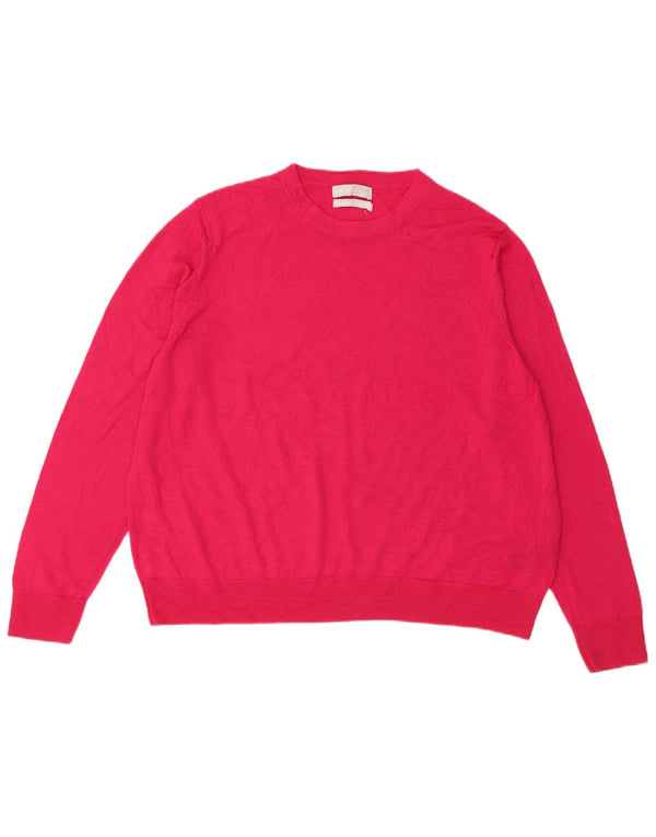 Marks & Spencer Pull col rond pour femme UK 18 XL Laine mérinos rose