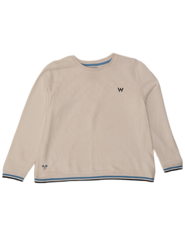 Crew Clothing Sweat-shirt graphique pour femme UK 16 Grand blanc moucheté
