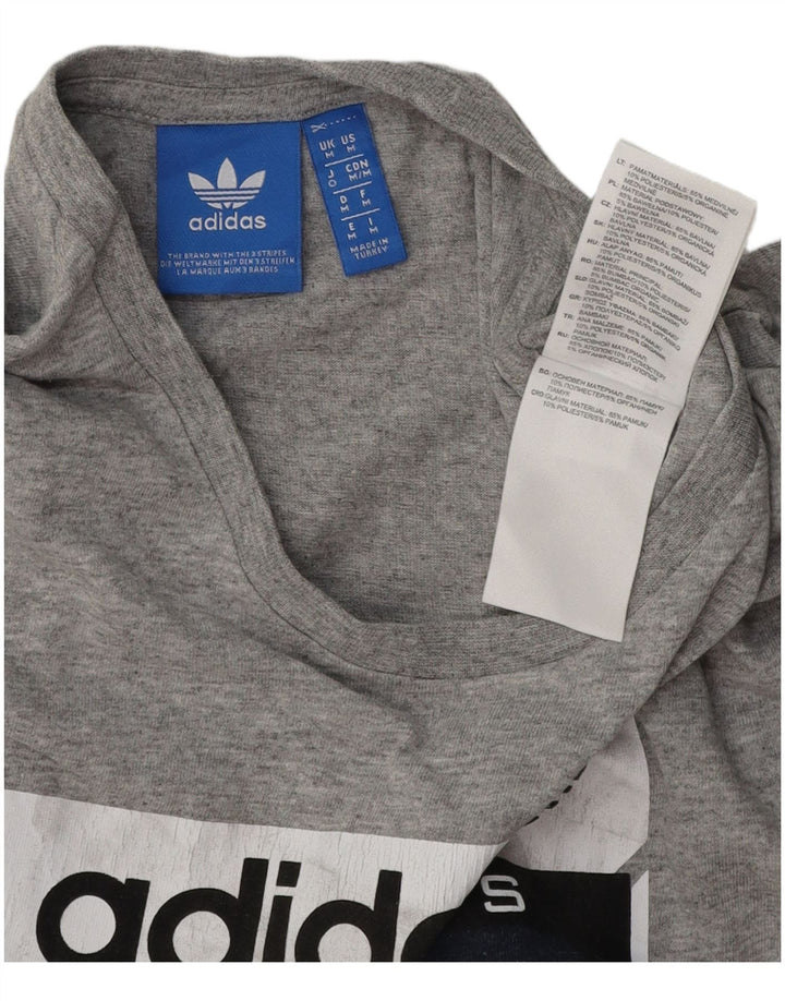 ADIDAS T-Shirt Graphique Homme Gris Moyen Coton