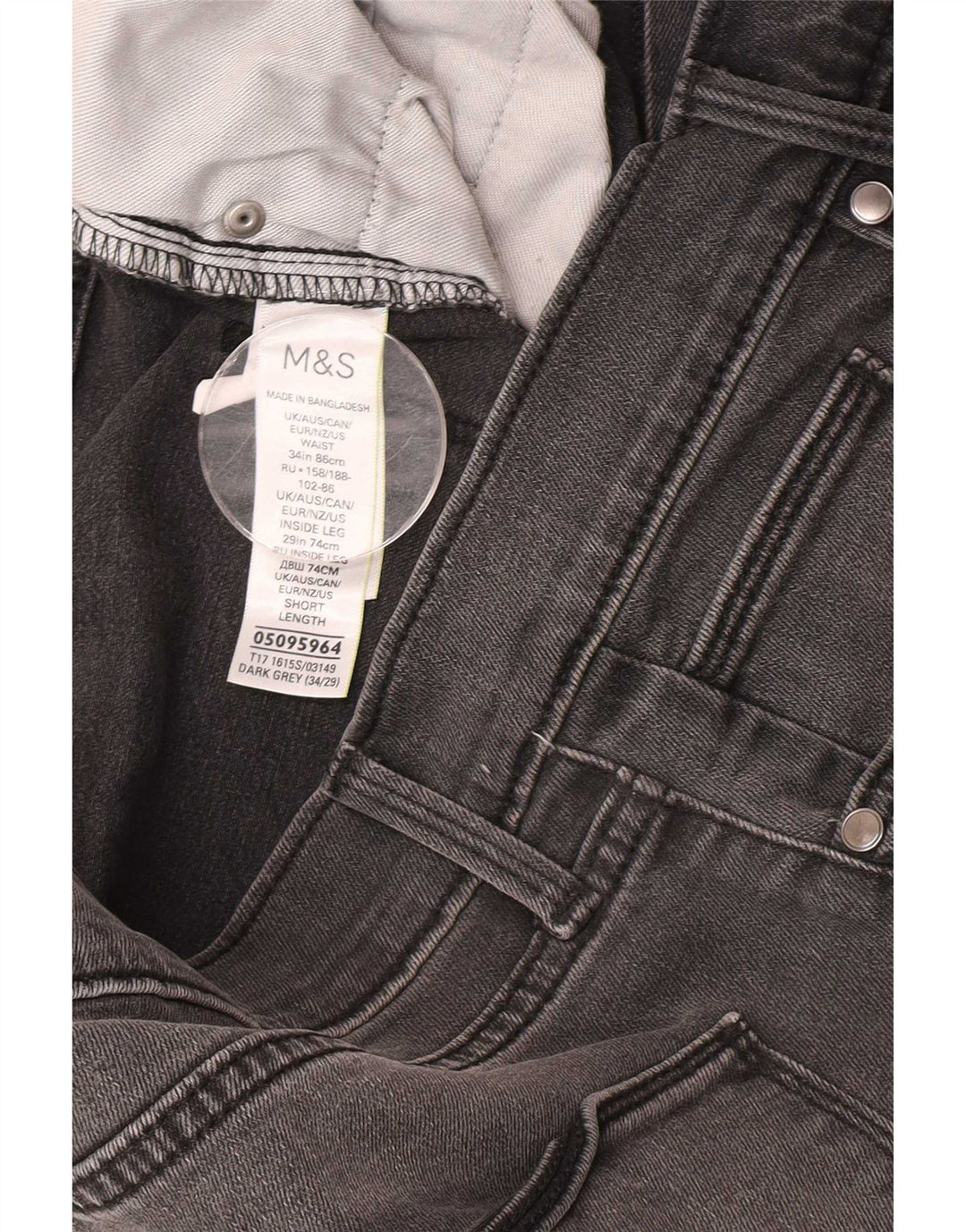 Marks & Spencer Jean Slim Homme W34 L29 Gris Coton