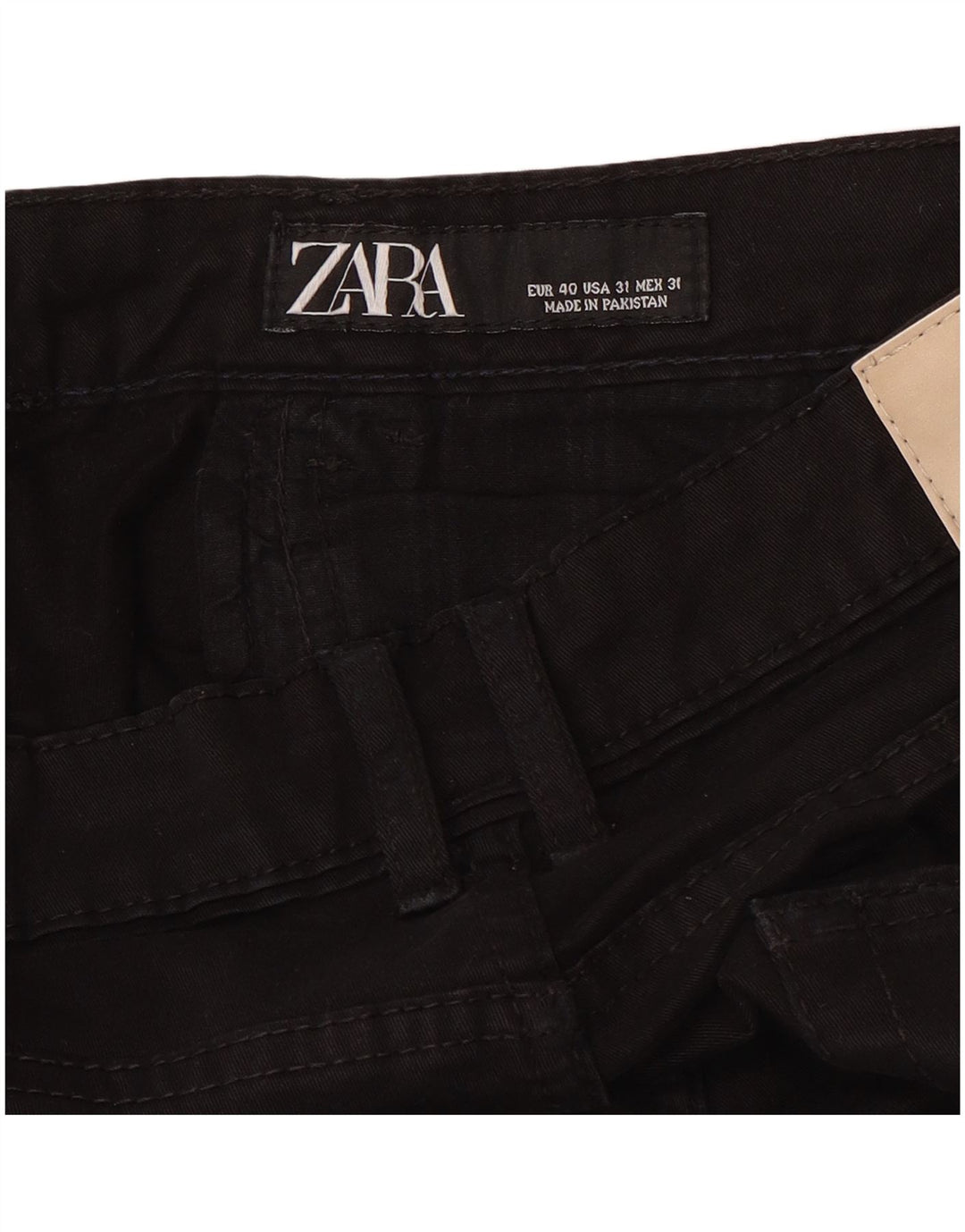 Zara Pantalon décontracté slim pour homme EU 40 Medium W31 L32 Noir