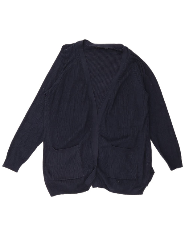 Marks & Spencer Pull cardigan ouvert pour femme UK 14 Large Bleu marine Viscose