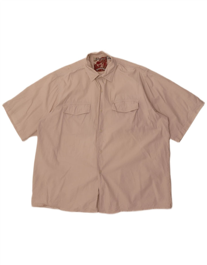 vintage Chemise à manches courtes pour hommes Grand coton blanc