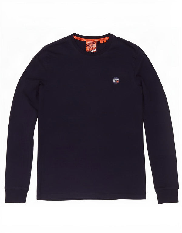 Superdry Haut à manches longues en coton bleu marine moyen
