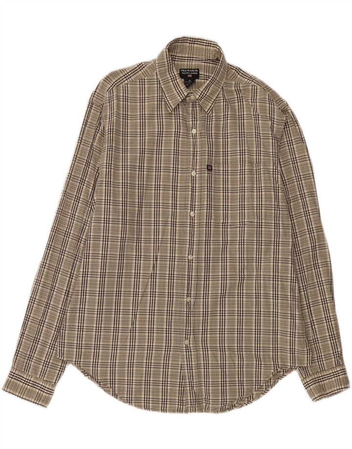 Ralph Lauren Chemise Homme XL Beige Carreaux Coton