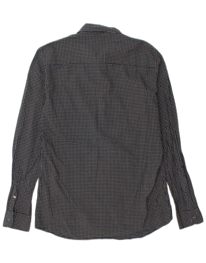 French Connection Chemise Slim Fit en Flanelle Homme Noir à Carreaux en Coton