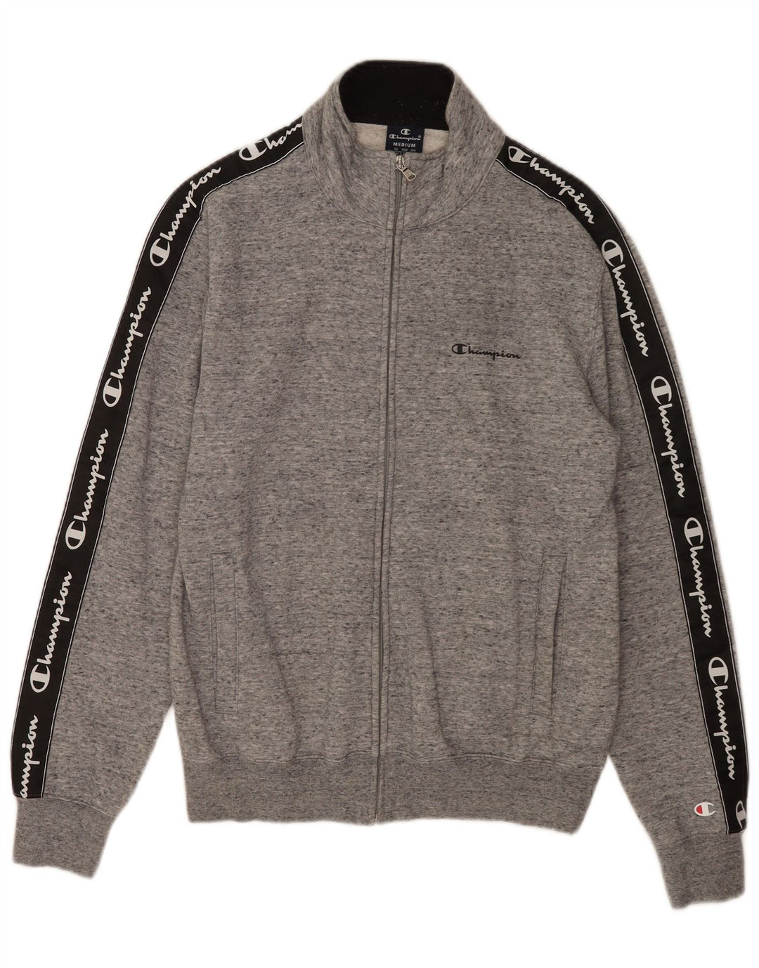 Champion Veste de Survêtement Graphique Homme Gris Moyen Chiné Coton