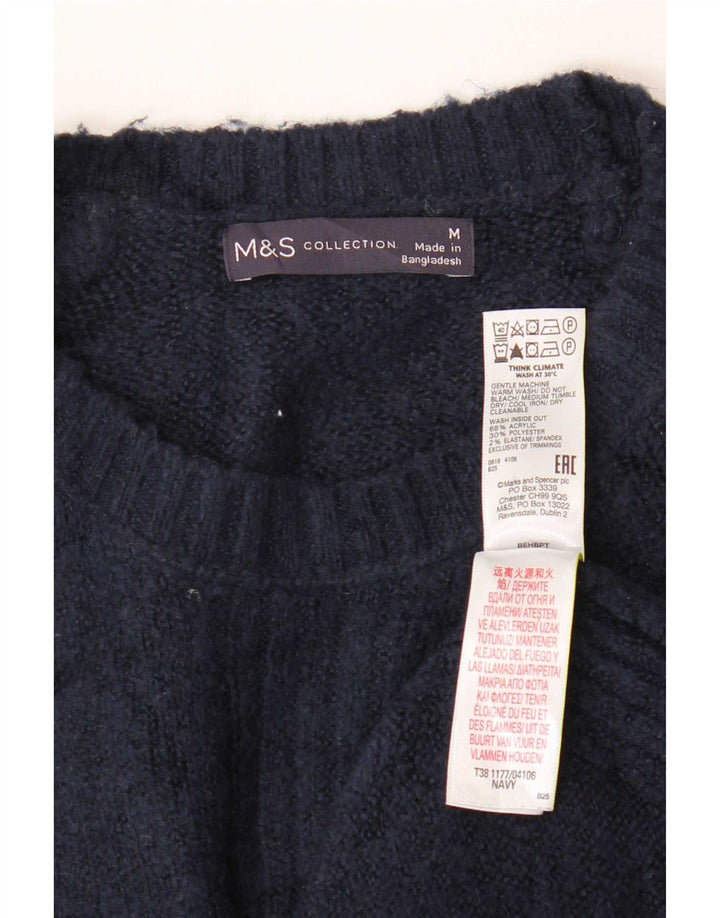 Marks & Spencer Pull à col rond pour femme UK 14 Bleu marine moyen