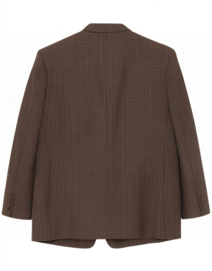 Wellington Veste blazer à 2 boutons pour homme EU 48 4XL en laine pied-de-poule marron
