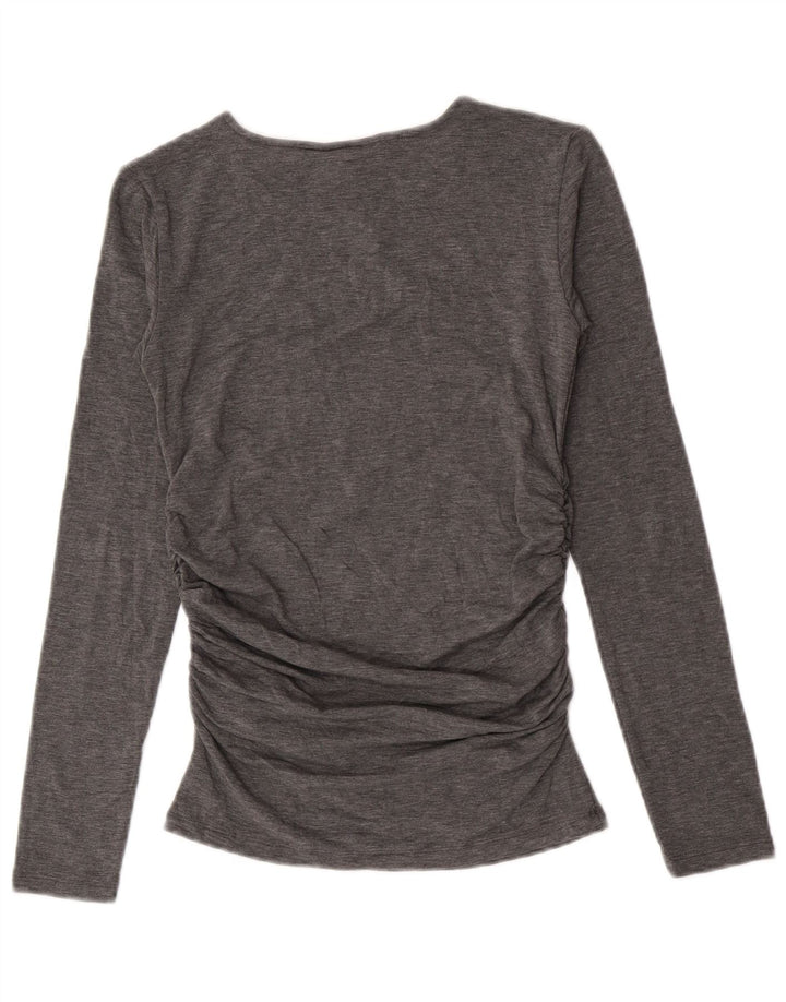 Marks & Spencer Haut à manches longues pour femme UK 10 Small Gris Acrylique