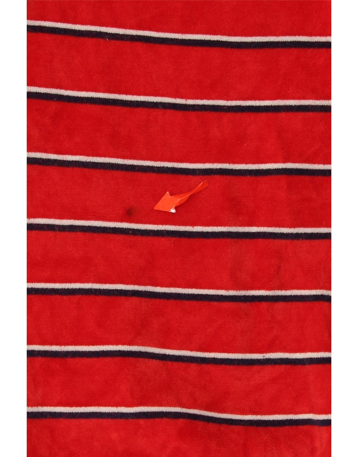 vintage Femme Sweatshirt Jumper UK 18 XL Coton Rayé Rouge