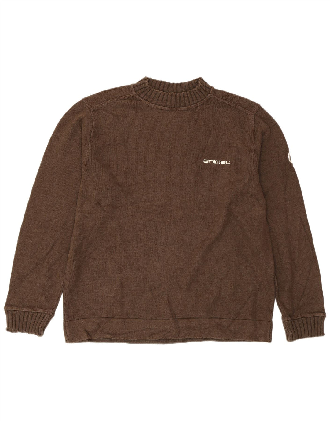 ANIMAL Pull col rond homme XL coton marron