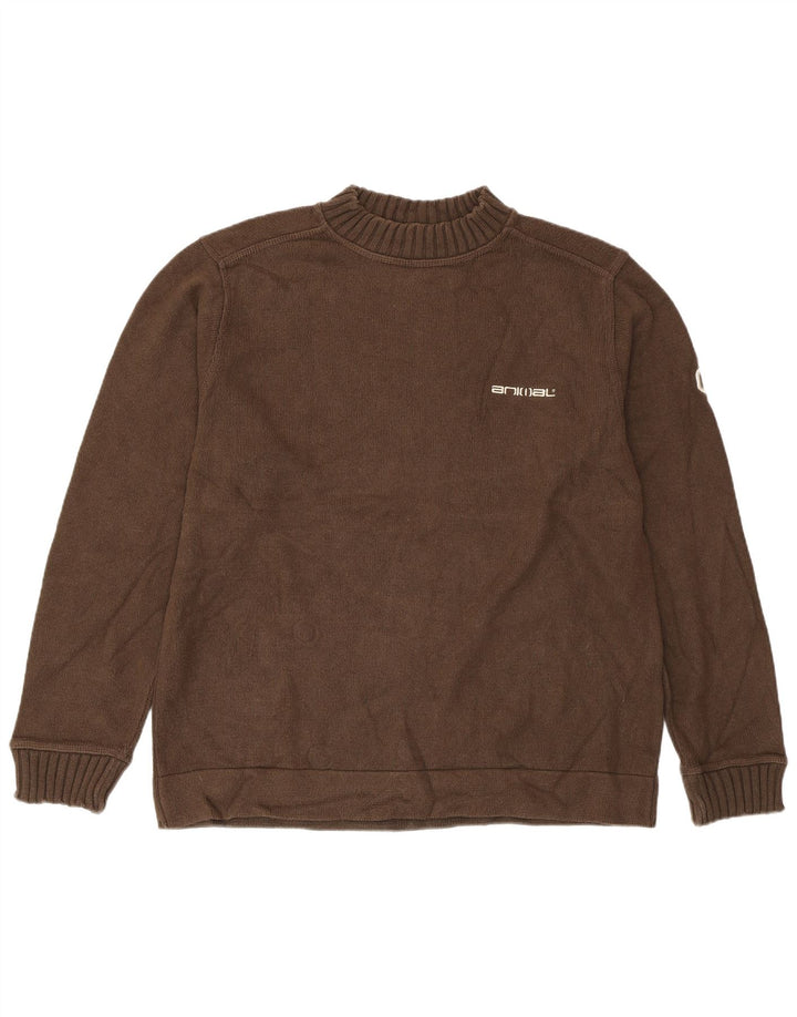 ANIMAL Pull col rond homme XL coton marron