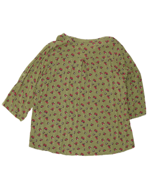 F.D.Joseph Chemise pull à manches 3/4 pour femme UK 18 XL Vert Floral Viscose