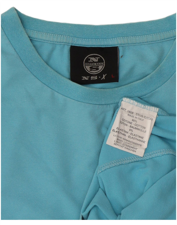 North Sails Haut graphique à manches longues pour hommes en coton bleu moyen