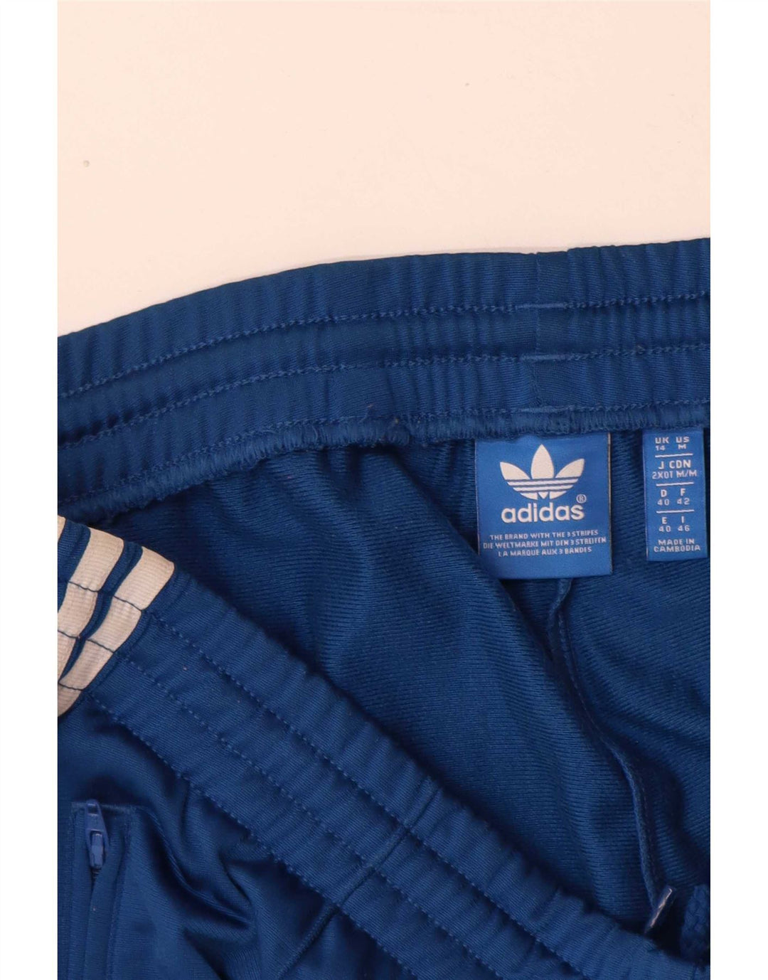 Adidas Pantalon de survêtement pour femme UK 14 Large Bleu Polyester