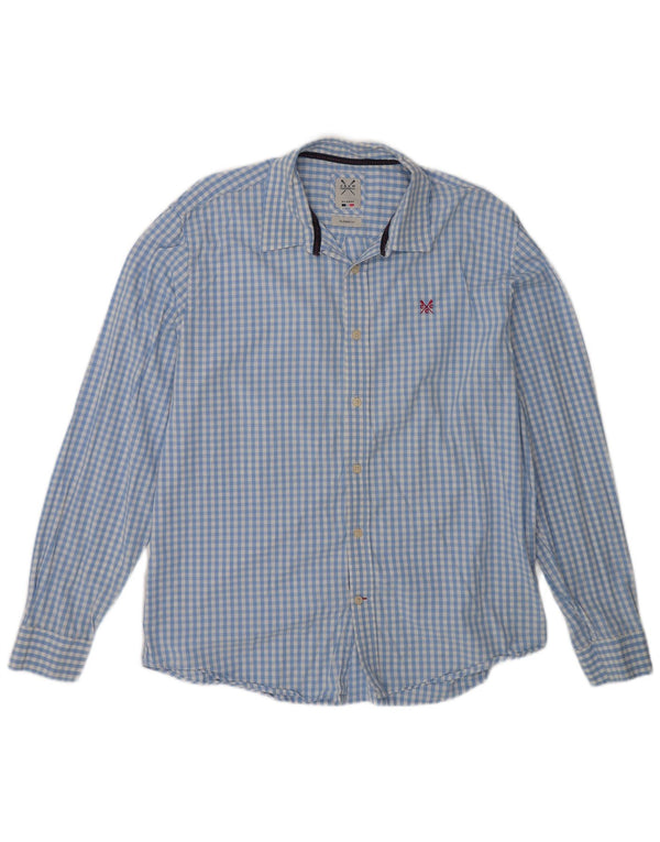 Crew Clothing Chemise classique pour homme XL en coton vichy bleu
