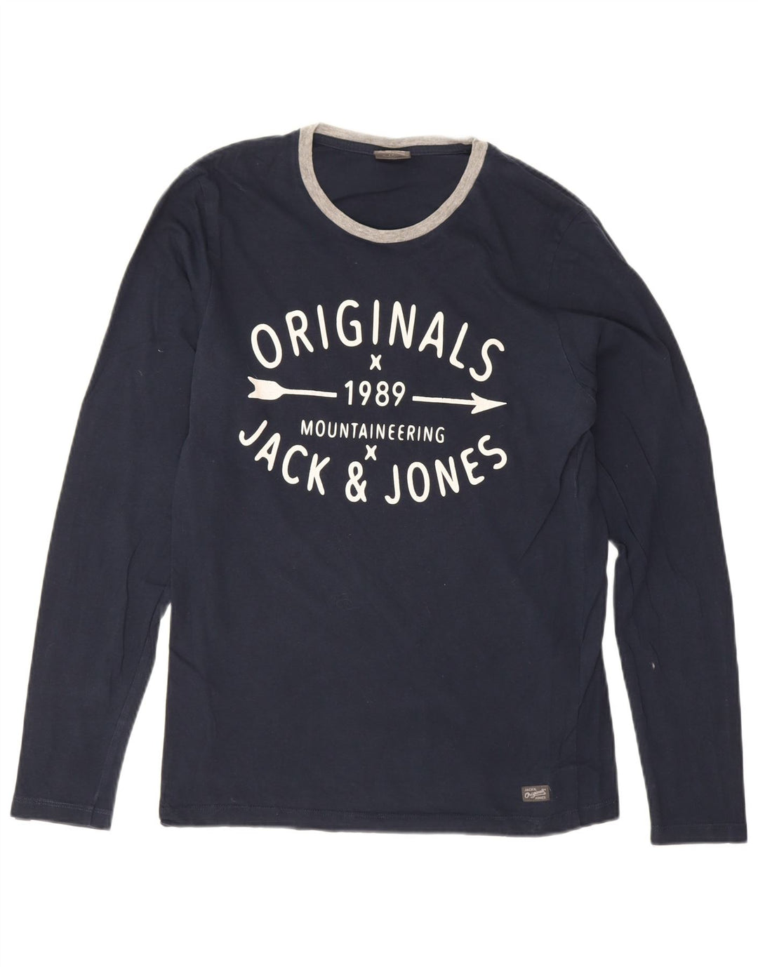 Jack & Jones Haut Graphique à Manches Longues Homme Bleu Marine Moyen Coton