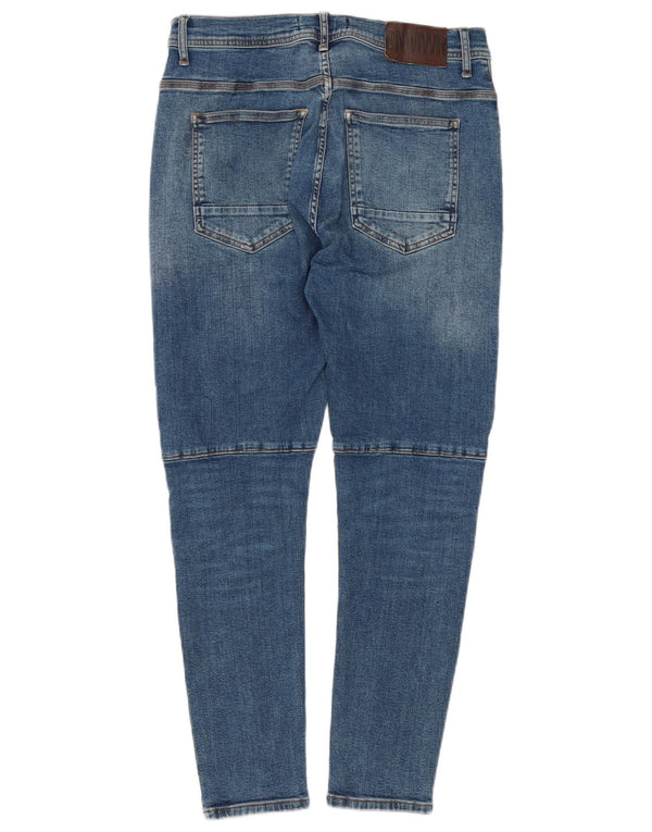 Zara Jean skinny homme EU 44 Large W34 L27 Bleu Patchwork Coton