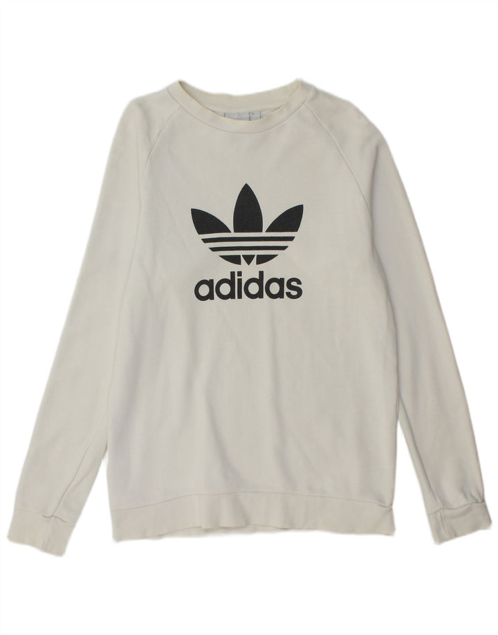 ADIDAS Sweat-shirt graphique pour hommes Petit coton blanc