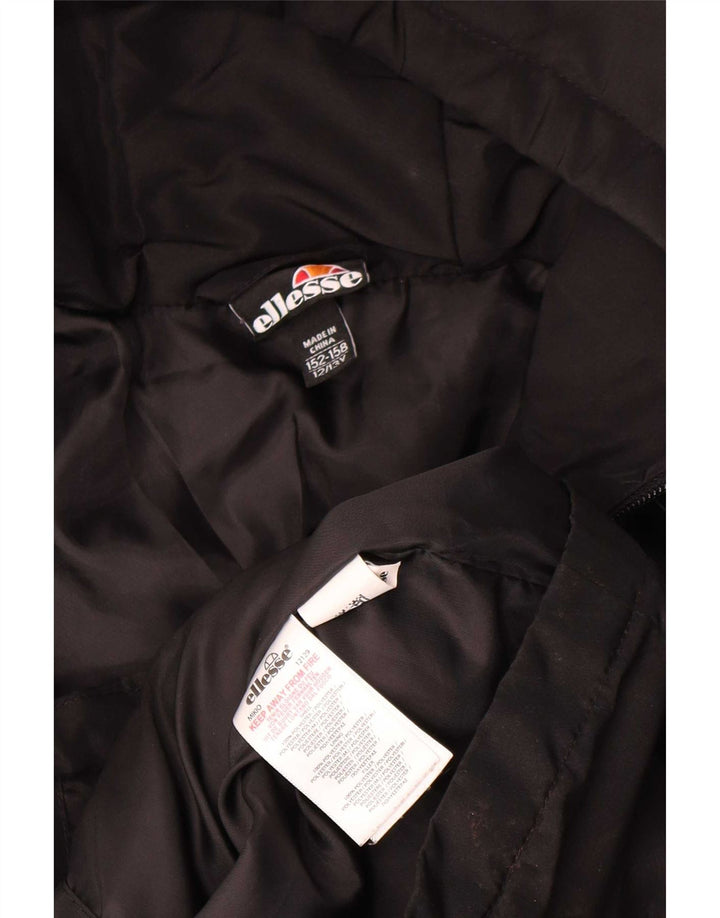 Ellesse Veste matelassée à capuche garçon 12-13 ans Noir Polyester