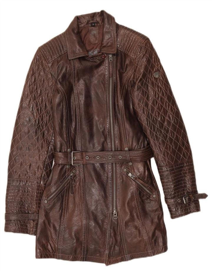 Gipsy Manteau en cuir pour femme UK 10 Petit Marron