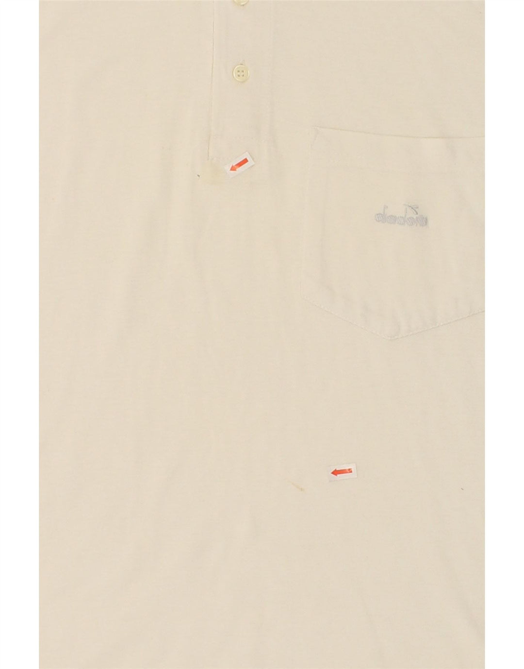 DIADORA Mens Polo Shirt Medium Off White Cotton Vintage Diadora and Second-Hand Diadora from Messina Hembry 