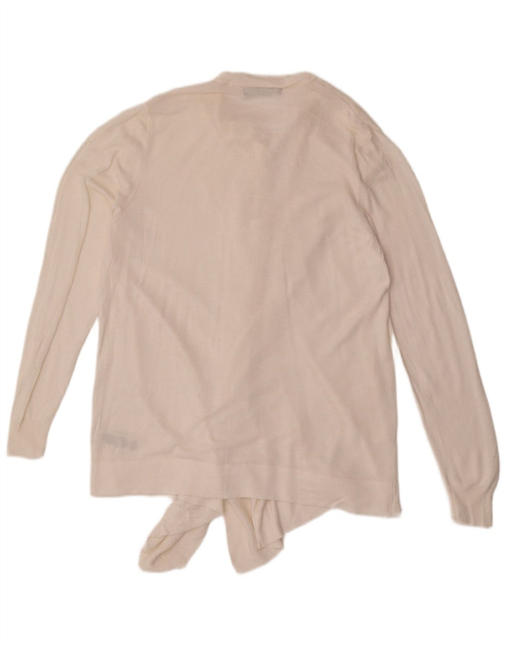 Marks & Spencer Pull Cardigan Ouvert pour Femme UK 14 Grande Viscose Blanche