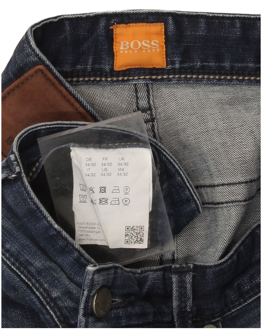 HUGO BOSS Jean droit W34 L32 homme bleu marine coton