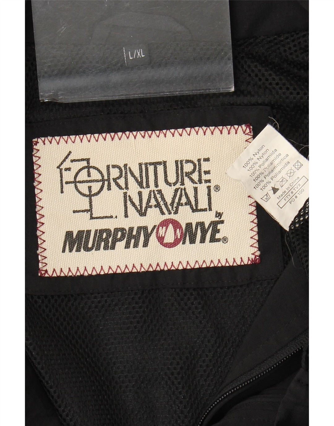 Murphy & Nye Veste de pluie à capuche graphique pour homme UK 40 Large Noir Colourblock
